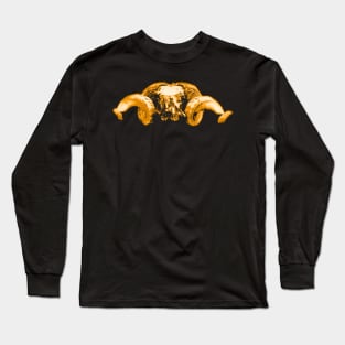 Ram Skull Yellow Long Sleeve T-Shirt